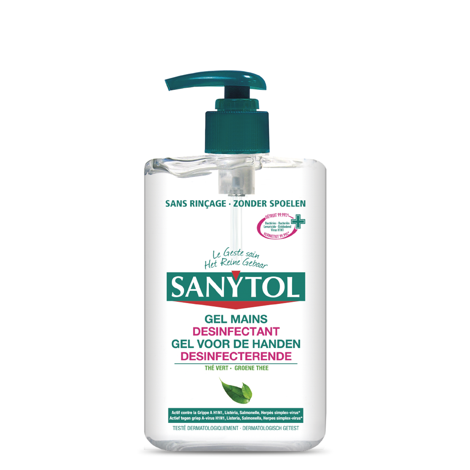 Gel Désinfectant Mains Maxi Format 250ml - Thé Vert - Sanytol